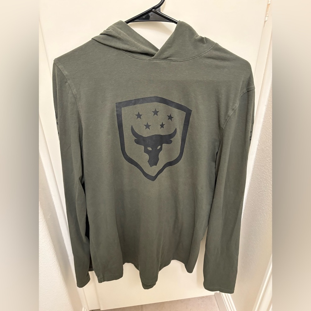 Under Armour - Project Rock Light Hoodie - S - Olive/Black